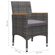 Tidyard 3 pz Set Bistrò in Rattan Protezione UV Comodi Cuscini Mobilia Esterna del Rattan con Cuscini 1Tavolino e 2 Poltrocine in Rattan per Giardino, Terrazza e Balcone