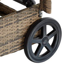 tectake Lettino Poly Rattan Arredo Esterno Giardino Sdraio Prendisole Divano Sedia Naturale