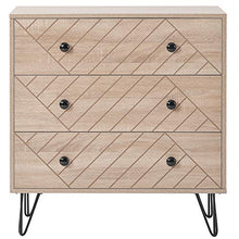 Comodino con 3 cassetti, Comodino per camera da letto, legno, 72x35x75.5cm