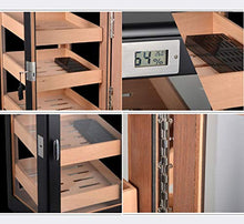 YUMO Humidor con Digital igrometro Cristallo umidificatore in Nero