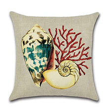 GSYYSZD Fodera per Cuscino, 4 Pezzi di Federa Decorativa Vita Nautica 45 cm x 45 cm Cotone Lino Decorazione della casa Durevole,03
