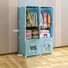 Locker 2-Gitter Armadio 2-Hanging di Plastica Scaffali 6 Porte Partizione Abbigliamento Home Camera Blu 75X37X111CM MUMUJIN