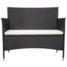 Tidyard Panchina da Giardino 106 cm in Polyrattan Marrone,Fodere dei Cuscini Rimovibili e Lavabili
