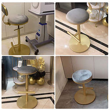 NBXLHAO Sgabello Alto, Poltrona Elevabile Manuale, Flanella/Cuscino, 65-80 Cm, Sedia Gambe Oro/Nero, per Salone di Bellezza, Cucina, Camera da Letto,Backrest-B
