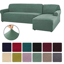 Abukjm - Copridivano per chaise longue a forma di L, in tessuto jacquard elastico, per divano ad angolo, per divano e divano, protezione per mobili (grigio, parte B-B 145-185 cm) - Arredi Casa