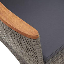 Tidyard Set da Pranzo da Giardino in Polyrattan, Tavolo Sedie da Giardino, Set Mobili da Giardino con Cuscini Grigio 7 pz