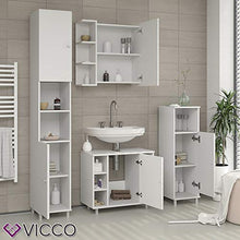 Vicco Armadietto Con Specchio Fynn Specchio per il bagno Bianco Con ripiani