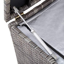 FAMIROSA Baule da Giardino in Polyrattan 100x50x50 cm Grigio