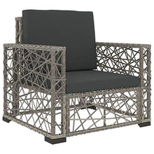 Festnight 6 pz Set Divani da Giardino con Poltrona Polyrattan Grigio,Set Divani Angolari da Giardino in Rattan,Set Divani Modulari da Giardino per Esterno in Rattan,Salotto da Giardino
