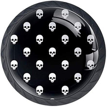 Black White Skulls Pomelli per Porta Set di 4 Pomelli per Mobili Manopole per Cassetti Cucina Armadio Vetro