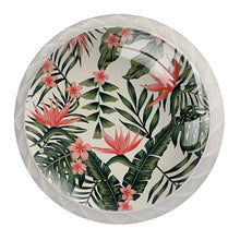 Maniglie per cassetti Manopole per cassetti Manopole rotonde Confezione da 4 per armadietto, cassetti, cassettiere, cassettiere ecc. Palme E Uccelli Floreali