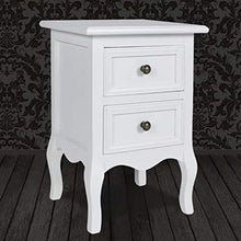 Hanper, comodino, comodino, comodino, comodino, comodino, organizer per camera da letto, con due cassetti, colore: bianco
