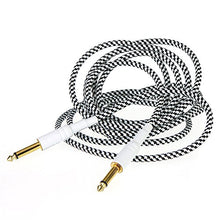 SaySure - Guitar Cable 3M/10FT Black And White Cloth Braided Tweed