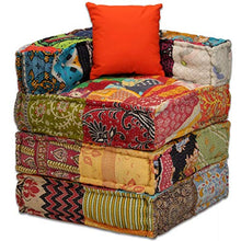 vidaXL Divano Letto Modulare 2 Posti Tessuto Patchwork Divanetto Sofà Salone