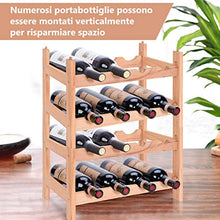 DREAMADE Cantinetta Portabottiglie in Legno Scaffale Porta Vino per 8 Bottiglie 2 Ripiani
