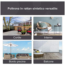 Outsunny Poltrona da Esterno in Rattan con Cuscino Grigio e Beige Forma a Goccia 101x89x156cm
