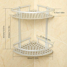 Hawsam Colla Mensola Angolare per Doccia Senza Foratura, Scaffale a 2 Ripiani in Alluminio per Bagno con Adesivo Cestino Portaoggetti per Shampoo
