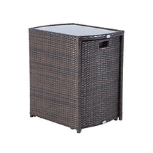 Outsunny Set Mobili da Giardino in Rattan e Ferro 3 pz Set di Tavolino e Sedia con Cuscino