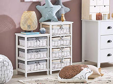 Cassettiera a Torre con 3 Ceste 58 x 40 cm Bianco e Grigio Zuri Zuri