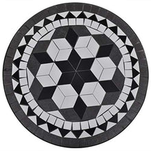 FAMIROSA Set da Bistrot 3 pz in Piastrelle di Ceramica Nero e Bianco