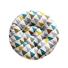 Monbedos - Cuscino rotondo in cotone e lino, per sedia, divano, cuscino per esterni, imbottito, cuscino (triangolo colorato)