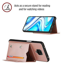 Lanyard - Custodia per carte di credito per Xiaomi Redmi Note 9S/Redmi Note 9 Pro/Redmi Note 9 Pro Max (oro rosa)