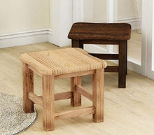 Sgabello in legno massiccio, decorativo, 26 x 26 x 24 cm (altezza x larghezza x profondità) (marrone)