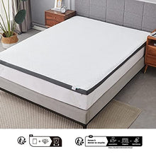 Hansleep Topper Materasso Memory Foam Matrimoniale 160x200cm in Gel & Fibre di bambù ad Alta Densità per Alleviare Pressione a 7 Zone, Correttore Materasso Sottile 7cm, Sfoderabile e Lavabile