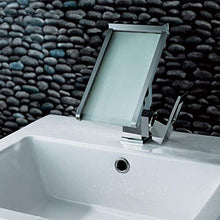 HYY-YY - Rubinetto per lavabo da bagno, con LED creativo, a cascata, in rame, con foro singolo, per lavabo e lavabo