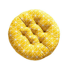 Monbedos - Cuscino rotondo in cotone e lino, per sedia, divano, cuscino per esterni, imbottito, cuscino (triangolo colorato)