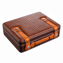 FxsD Leather Cigar Box con Finto Esterno Cedar Fodera, Portatile Viaggi Sigaro umidificatore con la Maniglia, Built-in igrometro e umidificatore, può Contenere 35 Sigari ## (Color : A)