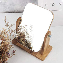 LBWARMB Trucco Specchio con luci Trucco Desktop Mirror di Legno della Struttura Pieghevole Rettangolare Cosmetic HD Specchio, Supporto Girevole, Indipendente