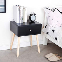 Flyelf Comodino Tavolino con Cassetto,40 * 30 * 50 cm (Nero)