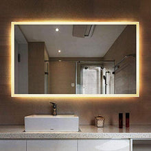 Specchio Rettangolare retroilluminato a Parete Illuminato, Specchio da Bagno Illuminato a LED, Luce Bicolore + antideflagrante + antiappannamento