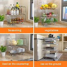 BLWX LY Carrello Multiuso da Cucina in Acciaio Inossidabile Rack Scaffale for Libri di Frutta a Grande capacità ， Elevata capacità di carico, Facile da installare (Size : 2 Tier)