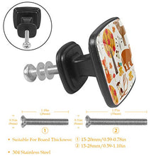 4 PCS Pomelli per Porta,Pomolo per Mobile,Pomelli per Mobili con Viti,Maniglia per Armadietto,Pomelli per Porta,Pomelli per Cassetti per Porta,Armadio,Cassetto e Credenza,Auntum Fox Owl Bear Rabbit
