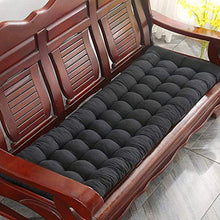 Julycoolmall, morbido cuscino per sedia a dondolo in legno, cuscino rettangolare per sedia a dondolo da giardino, in metallo o in legno (nero, 160 x 55 cm)