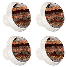 Set di 4 pomelli in cristallo per armadietti, cassetti e cassetti, con design multiplo per cassettiere, armadi, comodini, libreria, stile vintage, con linee a spirale curve, marrone