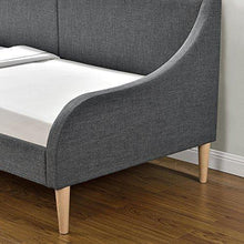 [en.casa] Divano Letto comodissimo in Tessuto Grigio Scuro - con Gambe Effetto Legno - 200cm x 90cm - con Materasso - Arredi Casa
