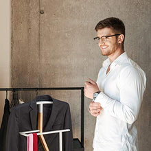 Relaxdays Servomuto, per Abiti & Pantaloni, Mix Metallo & Legno, Camera, Omino Attaccapanni 107x48x20cm, Bianco/Naturale