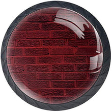 Dark-Red-Brick-Wall-sfondo-Transitional-Large Pomelli per Porta Set di 4 Pomelli per Mobili Manopole per Cassetti Cucina Armadio Vetro