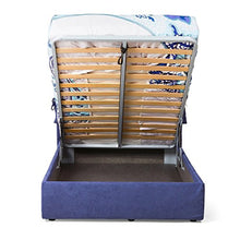 Goldflex - Letto Imbottito Contenitore MOD. Juanita, Compresa Rete Ortopedica Piazza E Mezza 120x200 Sollevamento Verticale e Pistoni a Gas, Rivestimento Alessia 20 Grigio, SFODERABILE Made in Italy