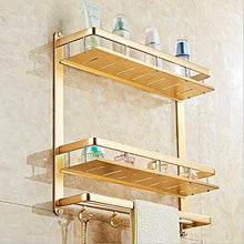 LFK Mensole Bagno Moderno Doppio + monoblocchi Arrotondato Alluminio Tondo Uncunched Installazione Bagno Bagno Home Hotel Rack/Scaffale