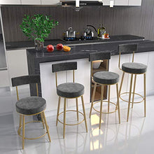 Sgabelli da bar per la decorazione della casa, sedie da bar moderne Sgabello da cucina in tessuto di velluto con schienale e poggiapiedi per bar per la colazione, bancone, cucina e sgabelli da bar p
