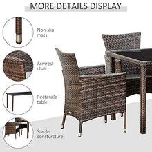 Set Tavolo con 6 Sedie da Giardino in Rattan Marrone