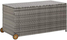 Baule da Giardino, Scatola di stoccaggio da giardino, cestino in rattan nero con coperchio, contenitore di fodera impermeabile per strumenti per giardinaggio patio, cuscini, accessorio per piscina, cu