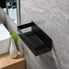 RUICER Mensola da doccia senza foratura, in acciaio inox, per bagno, autoadesiva, colore: nero