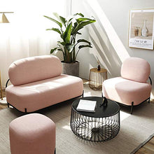 WSN Divano angolare Comodo Divano Singolo Imbottito in Tessuto Moderno con braccioli, Imbottito con braccioli Rosa,Rosa