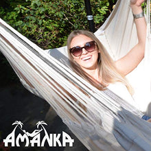 AMANKA - Sedia Pensile XXL con Scomparto Laterale e Cuscino - Amaca 220 x 120 cm Fino a 150kg