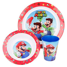 Servizio Da Tavola Per Bambini 3 Pezzi Con Piatto, Ciotola E Bicchiere - Adatti A Microonde |Supper Mario
